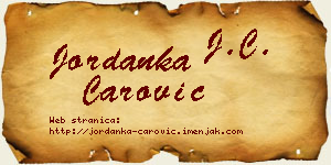 Jordanka Čarović vizit kartica